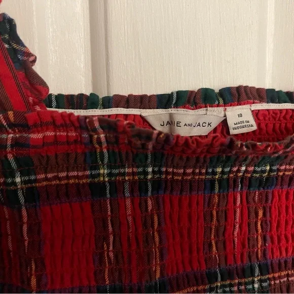 JANIE AND JACK PLAID SMOCKED PEPLUM